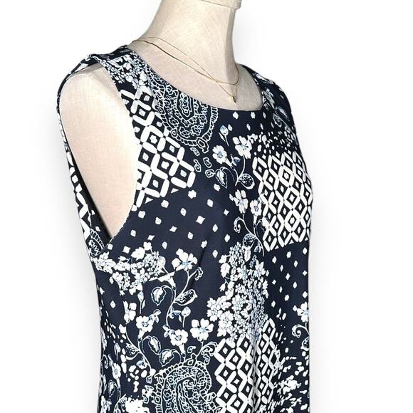 TOMMY HILFIGER Bali Patchwork Jersey Dress Sheath Sleeveless Blue Cocktail 12 - Picture 6 of 12